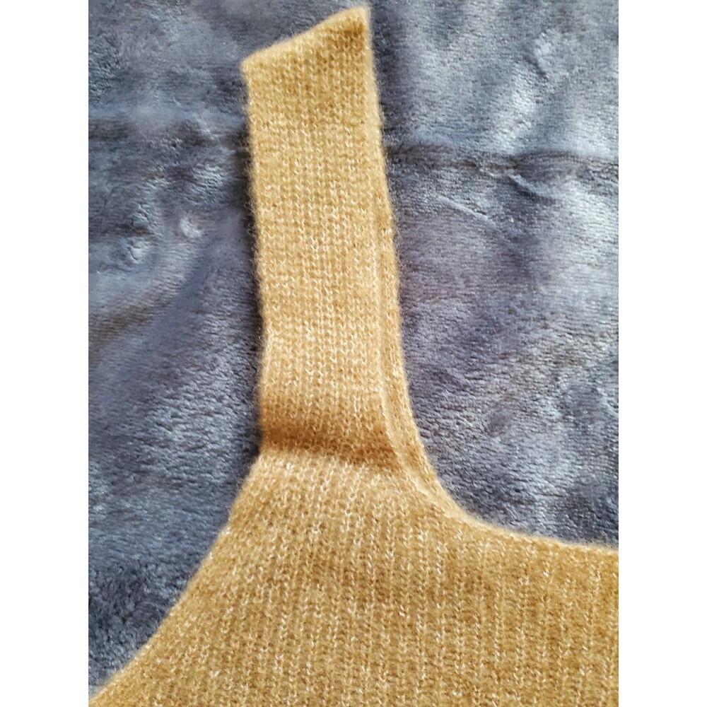 EVERLANE The Cozy Stretch Crop Top XL Color Camel Wool/Yak Soft NWT - Picture 5 of 14